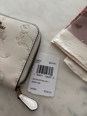 Coach x Disney Dalmatians White Zip-Around Wallet with matching scarf